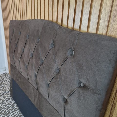 Cabeceira Queen para Cama Box Cristal 160cm Marrom Escuro