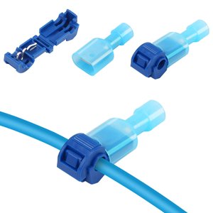 100un Conector Derivação T Azul 1,5 a 2,5mm Emenda Rápida