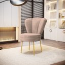 Ver imagem 1 de Cadeira para Recepção Moderna Sala de Espera Ergonômica Tecido Veludo Confortável Pés de Ferro
