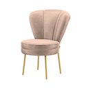 Ver imagem 2 de Cadeira para Recepção Moderna Sala de Espera Ergonômica Tecido Veludo Confortável Pés de Ferro