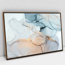 Ver imagem 1 de Quadro Decorativo em Canvas Abstrato Mármore Neutro TaColado Moldura Flutuante 4,5cm Freijó 60 x 40c