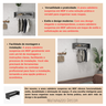 Arara Suspensa Preta Cabideiro P/ Roupas C/ Nicho - 100x30cm - 6