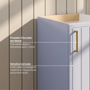 Ver imagem 6 de Balcão Planejado 1 Porta 40cm sem Tampo Marselha CabeCasa MadeiraOriginals Azul/Sereno