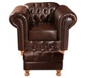 Ver imagem 2 de Poltrona Com Puff Capitonê Chesterfield Luís Xv - Couríssimo Café