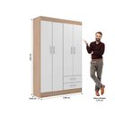 Ver imagem 4 de Guarda-roupa Solteiro Atalaia 4 Portas 2 Gavetas - Demolição - Branco Demolição - Branco