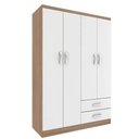 Ver imagem 2 de Guarda-roupa Solteiro Atalaia 4 Portas 2 Gavetas - Demolição - Branco Demolição - Branco