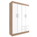 Ver imagem 3 de Guarda-roupa Solteiro Atalaia 4 Portas 2 Gavetas - Demolição - Branco Demolição - Branco