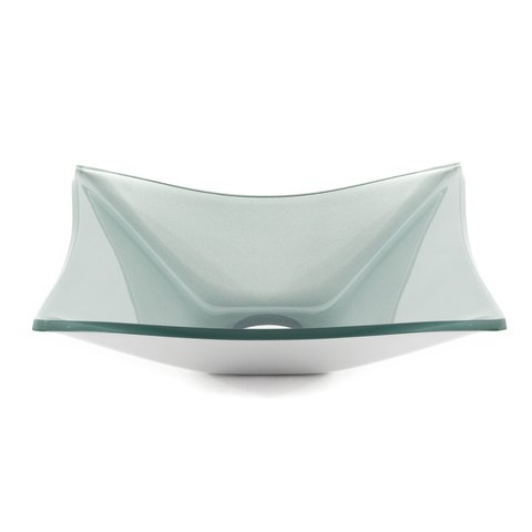 Cuba de Vidro P/ Banheiro Lavabo Retangular + Válvula Click:prata