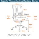 Ver imagem 7 de Cadeira Escritório Nr-17 Montana Diretor Polipropileno Tela Mesh Encosto Reclinável Preta Base