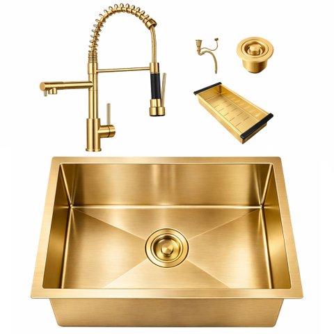 Kit Cuba Simples Gourmet 44x44 Inox 304 com Torneira 2 Saídas Misturador Brinovar Luxo