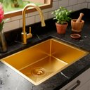 Ver imagem 4 de Kit Cuba Simples Gourmet 44x44 Inox 304 com Torneira 2 Saídas Misturador Brinovar Luxo