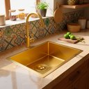 Ver imagem 2 de Kit Cuba Simples Gourmet 44x44 Inox 304 com Torneira 2 Saídas Misturador Brinovar Luxo