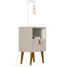 Kit Cabeceira Casal 240cm Celine Com Mesa De Cabeceira 01 Gaveta Loreta L05 Off White - Lyam Decor - 11