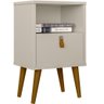 Kit Cabeceira Casal 240cm Celine Com Mesa De Cabeceira 01 Gaveta Loreta L05 Off White - Lyam Decor - 5