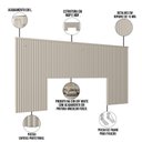 Ver imagem 6 de Kit Cabeceira Casal 240cm Celine Com Mesa De Cabeceira 01 Gaveta Loreta L05 Off White - Lyam Decor