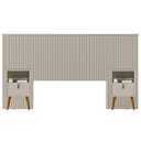 Ver imagem 1 de Kit Cabeceira Casal 240cm Celine Com Mesa De Cabeceira 01 Gaveta Loreta L05 Off White - Lyam Decor