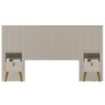 Kit Cabeceira Casal 240cm Celine Com Mesa De Cabeceira 01 Gaveta Loreta L05 Off White - Lyam Decor - 1