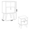 Kit Cabeceira Casal 240cm Celine Com Mesa De Cabeceira 01 Gaveta Loreta L05 Off White - Lyam Decor - 9