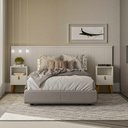 Ver imagem 2 de Kit Cabeceira Casal 240cm Celine Com Mesa De Cabeceira 01 Gaveta Loreta L05 Off White - Lyam Decor