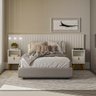 Kit Cabeceira Casal 240cm Celine Com Mesa De Cabeceira 01 Gaveta Loreta L05 Off White - Lyam Decor - 2