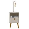 Kit Cabeceira Casal 240cm Celine Com Mesa De Cabeceira 01 Gaveta Loreta L05 Off White - Lyam Decor - 13
