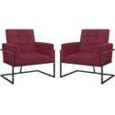 Ver imagem 1 de Kit 2 Poltronas Base de Ferro Tecido Suede para Sala de Espera Resistente Sala de Estar Confortável