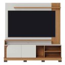 Ver imagem 1 de Painel para TV até 75" 2 Portas Jussara Off White Matte/Freijó