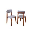 Ver imagem 2 de Combo 2 Cadeiras de Jantar Maya Estofada Linho Cinza-Claro Design Moderno