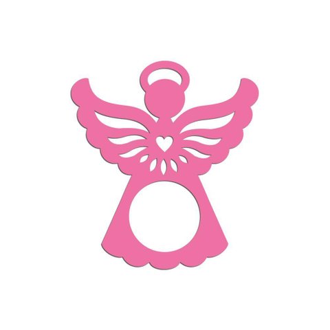 Porta Guardanapo Anjinho Kit com 4 Peças 7cmx8cm - Cria Arte Laser Rosa