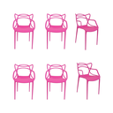 Ver imagem 1 de Cadeira Allegra Rosa - Kit com 6