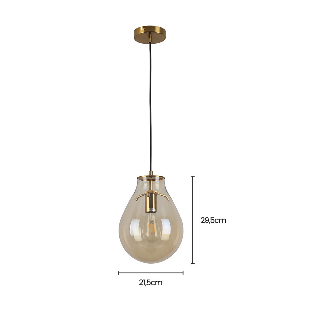 Lustre Pendente Skylight Tommy 3039 E27 Bivolt Bronze/conhaque - 4