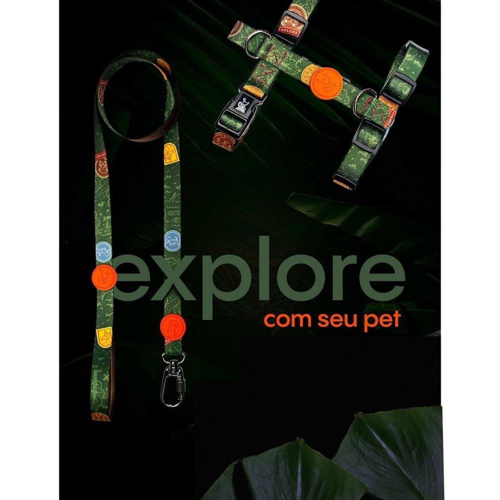 Kit Peitoral e Guia para Cachorros Ajustável Estilo Explore Tamanho:M - 2