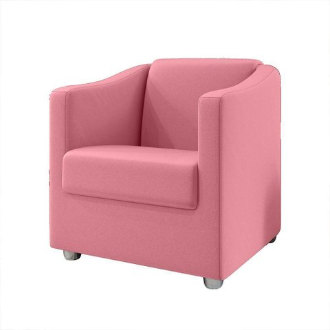 Poltrona Decorativa Bia Suede Rosa Dal Poz Estofados