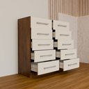 Ver imagem 5 de Cômoda Berlim 10 Gavetas Naturale/Off White - Panorama Móveis