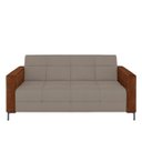 Ver imagem 4 de Sofá Living Decorativo Houston 2 Lugares 180cm Pés em Metal Veludo/ Pu Castor/ Marrom G33 - Gran Bel