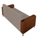 Ver imagem 6 de Sofá Living Decorativo Houston 2 Lugares 180cm Pés em Metal Veludo/ Pu Castor/ Marrom G33 - Gran Bel