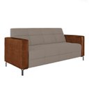 Ver imagem 1 de Sofá Living Decorativo Houston 2 Lugares 180cm Pés em Metal Veludo/ Pu Castor/ Marrom G33 - Gran Bel
