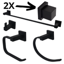 Ver imagem 2 de Kit Pra Banheiro Quadrado Preto Fosco 6 Peças Acabamentos