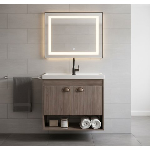 Gabinete Armário para Banheiro 60cm Mdf com Cuba - Crotone Munique