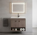 Ver imagem 1 de Gabinete Armário para Banheiro 60cm Mdf com Cuba - Crotone Munique
