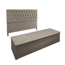 Ver imagem 2 de Conjunto Cabeceira Casal e Recamier Baú 1,60m Madrid Suede Bege Dal Poz Estofados