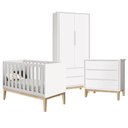 Ver imagem 1 de Quarto Infantil Classic 2 portas Branco Fosco com Pés Madeira Natural - Reller Móveis