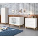 Ver imagem 2 de Quarto Infantil Classic 2 portas Branco Fosco com Pés Madeira Natural - Reller Móveis