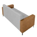 Ver imagem 6 de Sofá Living Decorativo Houston 2 Lugares 160cm Pés em Metal Veludo/ Pu Cinza/ Caramelo G33 - Gran Be