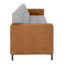 Ver imagem 7 de Sofá Living Decorativo Houston 2 Lugares 160cm Pés em Metal Veludo/ Pu Cinza/ Caramelo G33 - Gran Be