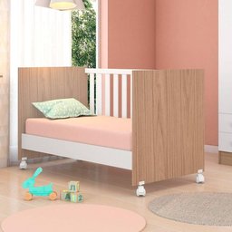Berço Mini-cama Doce Mel com Rodízios Carvalho-branco - 4