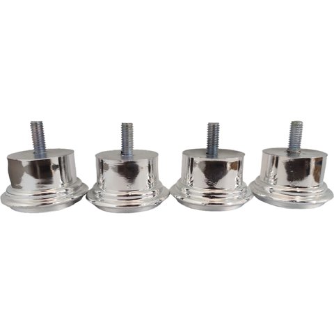 Pé para Sofá 3,3cm Cromado Redondo Kit 8 Unidades
