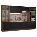 Ver imagem 2 de Armário de Cozinha Completa 340cm Rustic/preto Agata Madesa 01