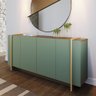 Aparador Buffet 4 Portas Oliwia 160 Cm Sala Jantar Verde Pistache/amêndoa H01 - D'rossi Drossi - 2