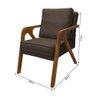 Kit 2 Poltronas Decorativas Pés em Madeira Maciça Monaco Veludo Marrom - 5